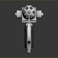 Silver Metallic Vintage Pistol With Textured Grip Barrel Trigger And Classic Weapon Design