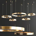 Elegant Modern Gold Circular Chandeliers With Crystal Details And Hanging Style Design