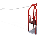 Outdoor Playground Equipment with Red Frames and Rope Structure for Kids Fun