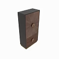 Modern Luxury Chest of Drawers with Wooden Texture and Brass Circular Handles