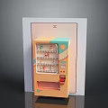 Game Movie Character Themed Orange Vending Machine with Colorful Decor and White Frame