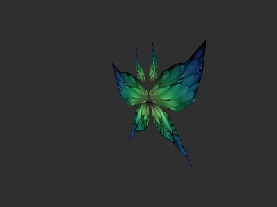Colorful Blue Green Butterfly With Vibrant Iridescent Wings Flying Insect 3d model