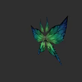 Colorful Blue Green Butterfly With Vibrant Iridescent Wings Flying Insect