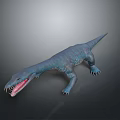 Detailed Blue Dinosaur Model With Open Mouth Sharp Teeth And 3D Rendering 3d model