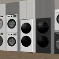 Modern Front Loading Washing Machines In White And Gray Sleek Designs 3d model