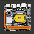 Modern Computer Motherboard With CPU Socket Heat Sinks And RAM Slots 3d model