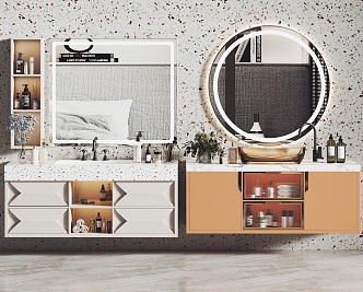 Bathroom Cabinet Cosmetics Ornaments Furnishings Decorations 3d model