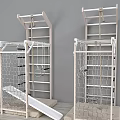 Kids Play Area with Climbing Net Slide Ladder and Ring for Children Fun