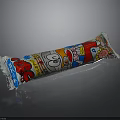 Vibrant Colorful Long Snack Bar With Cartoon Characters On Packaging Design