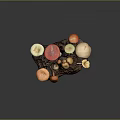 Colorful Mushrooms Growing on Natural Wood Log with Various Sizes and Shapes