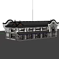 Chinese-style Ancient Building Shops 3d model