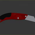 Practical Household Utility Knife With Red Handle Black Grip And Silver Blade