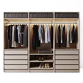 Modern Organized Closet Design With Hanging Clothes Drawers And Shoe Storage Lighting