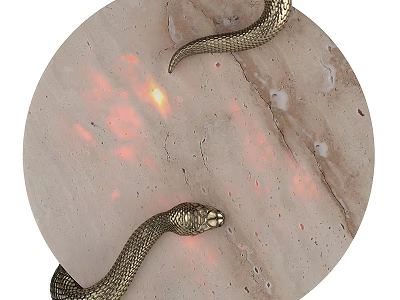 Elegant Modern Luxury Snake Shaped Golden Wall Lamp with Marble Background 3d model