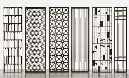 New Chinese style partition lattice combination 3d model