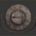 Rusty Metal Milk Can With Handle Lid Cylindrical Shape And Surface Rust Details