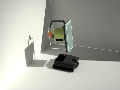 Industrial Equipment With Metal Frame Control Panel And Black Base Unit 3d model