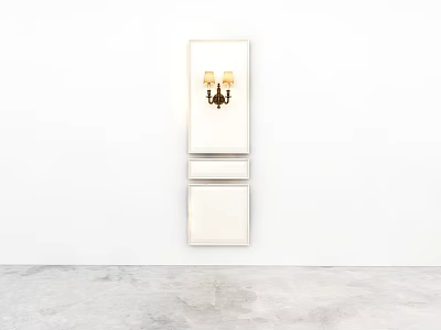 Modern Wall Sconce With Gold Double Lights On Minimalist White Interior Wall 3d model