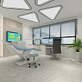 Modern Dental Clinic Interior With Treatment Chair Monitor Window Office Desk And Plant
