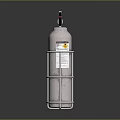 White Gas Cylinder With Metal Ring Stand And Top Valve Gauge