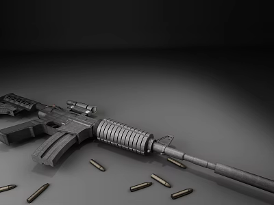 modern rifle firearms equipment military equipment 3d model