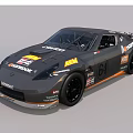 Gray Dodge Race Car With 64 Number Hankook APEX Logos Streamlined Body And Spoiler