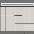 Full wall handle-free wardrobe 3d model
