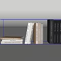 Minimalist Books Display With White Beige Black Stacked And Standing Arrangement