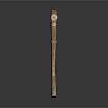 Primitive Ancient Weapon With Long Wooden Shaft And Bone Head Structure Design 3d model