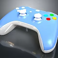 Blue Game Controller With Ergonomic Design White Joysticks And Colorful Buttons