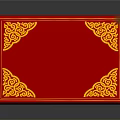 Red Decorative Storage Box With Intricate Golden Patterns For Home Use