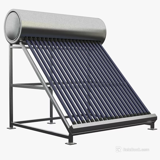 Efficient Household Solar Water Heater With Durable Metal Frame And Solar Heating Tubes 3d model 