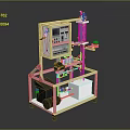 Industrial Laboratory Equipment System With Control Panel Transparent Tubes And Blue Container 3d model