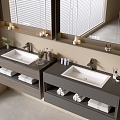 Modern Bathroom Cabinet Bathroom Counter Basin Bathroom Ornaments Mirror Cabinet Sink 3d model