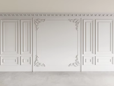Wall board gypsum line carved line foot background wall 3d model