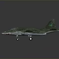Green Camouflage Military Aircraft Model With Brazilian Wing Insignia And Landing Gear