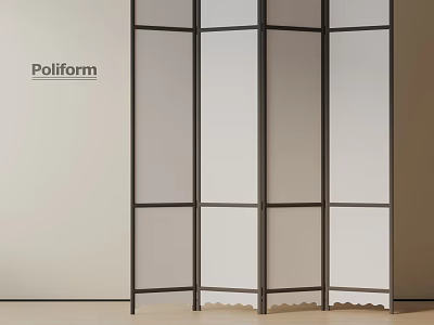 Modern Room Divider With Black Metal Frame And Transparent Glass Panels For Contemporary Interior Spaces 3d model