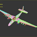White Detailed Airplane Model For Display With Shiny Surface And Dark Background 3d model