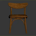 Comfortable Leisure Chair Featuring Wooden Frame Leather Seat And Curved Backrest Retro Design