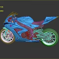 Blue Sport Motorcycle With Sleek Design Black Accents And Reflective Finish