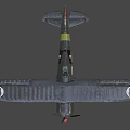 Vintage Biplane Fighter Plane With Propeller Red Nose And National Emblem