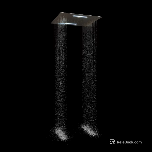 Modern Shower Head With Powerful Water Streams And Rainfall Spray Design 3d model