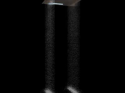 Modern Shower Head With Powerful Water Streams And Rainfall Spray Design 3d model