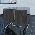 Elegant Modern Wooden Cabinet With Slim Metal Legs And Decorative Strip