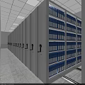 Bright Archive Room With White Filing Cabinets And Neatly Arranged Blue Folders