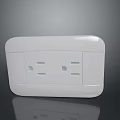 White Modern Computer Power Socket With Dual Outlet For Home Office Use 3d model
