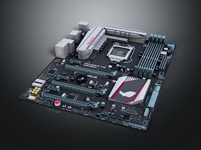 Modern Computer Motherboard Computer Motherboard High-end Motherboard 3d model