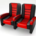 Red And Black Leather Massage Chairs With Comfortable Seats And Armrests