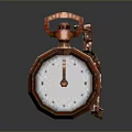 Vintage Decorative Pocket Watch With Metallic Case And White Dial
