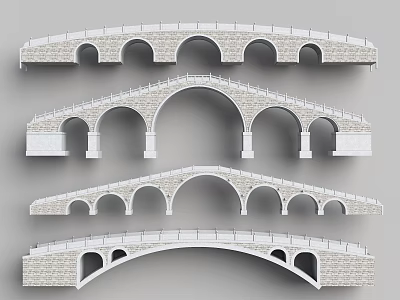 Landscape Arch Bridge Courtyard Bridge Chinese Style Stone Arch Bridge Landscape Stone Bridge Five Arch Bridge Modern Stone Bridge Stone Arch Bridge Large Arch Bridge 3d model
